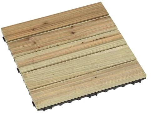 Plancher en bois massif, Installation encliquetable, balcon extérieur, sol respectueux de la cour, planche de bois anticorrosion(Style03 1pc)