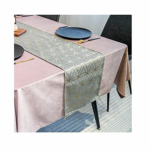 Banemi Tischläufer Dekostoff, Einmalige Tischdecke Graues Gold Vintage Samtblume Samt 32X240cm Tv Tischdekoration