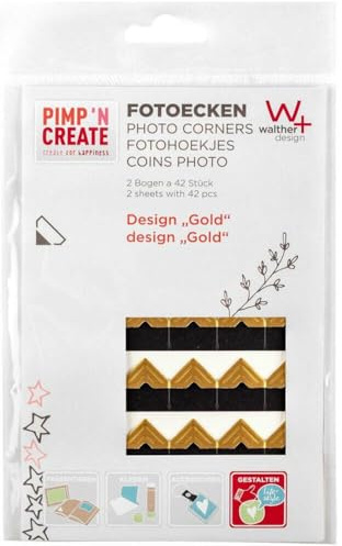 walther design Fotoecken gold 2 Bogen mit a 42 Fotoecken PIMP AND CREATE FE084G