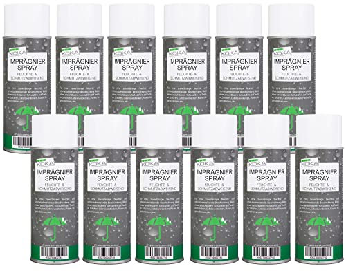 KOKA Spray imperméabilisant incolore pour capote de cabriolet textiles, chaussures, tente (12 x 400 ml)