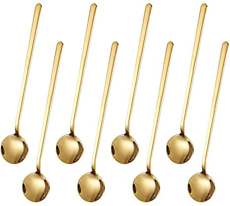 Bantre 12 Pièces Dorée Cuillères à café, Inoxydable Ronde Cuillère Dessert, Postuler àpour Café, Sucre, Dessert gâteau, Crème glacée, Soupe