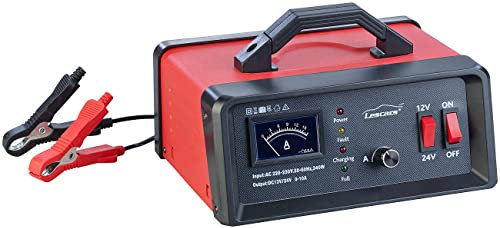 Lescars Ladegerät Auto: Profi-Kfz-Batterieladegerät für Pkw & LKW, 15 A, 15-150 Ah Kapazität (12V Ladegerät, Kfz Batterie, Batterietester)