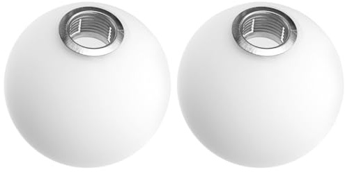 OSALADI 2pcs Glass Globe Lampshade Pendant Fixture Replacement Shades for Ceiling Lights Ball Lamp Safety Mask G9 White