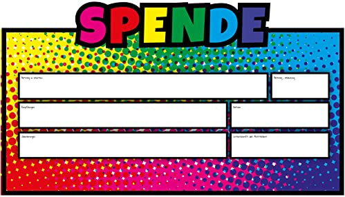 Kunterbunt Kinder Spendenscheck PR-Scheck Dekoscheck Übergabescheck - Größe: 90 x 51 cm