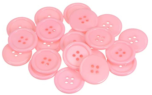 sourcing map 60 Stück Knöpfe 25 mm Nähknöpfe Pink Harz Kunststoffknöpfe | Flach 4 Loch Runde Bastelknöpfe zum Nähen Bekleidung Hosen Anzüge Jacke Hemden Mantel Blazer Stricken Kardigans