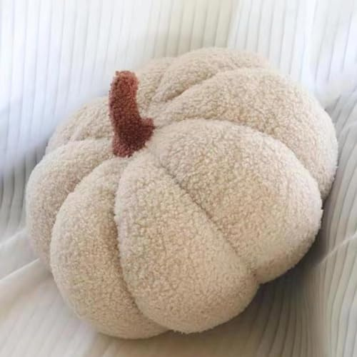 Gluhbirnen Kürbis Überwurfkissen, Kürbis Deko, Kürbiskissen Schlafzimmer Dekoration Dekoration, kürbis Kissen, Halloween deko, Partybevorzugung, 30cm, Milchweiß