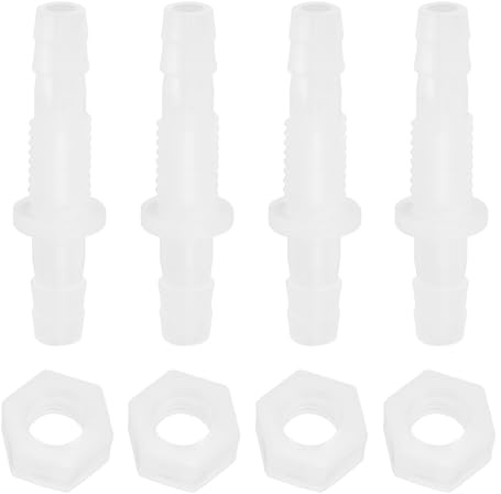 VGOL 4 Stück Pagodenverbinder aus Kunststoff, 6 mm, gerader Anschluss aus Kunststoff, Anschluss mit Widerhaken, gerade, Anschluss für Schlauch, Kunststoff, Zubehör für Aquarium
