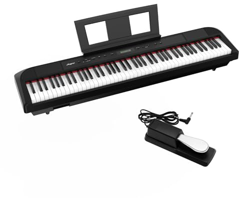 Digital Piano, Full Size 88 Key Weighted Hammer Keyborad Piano, Portable Electric Keyboard Piano for Beginner/Adults with Sustain Pedal, Power Supply, And Built in Speakers (Without Stand)