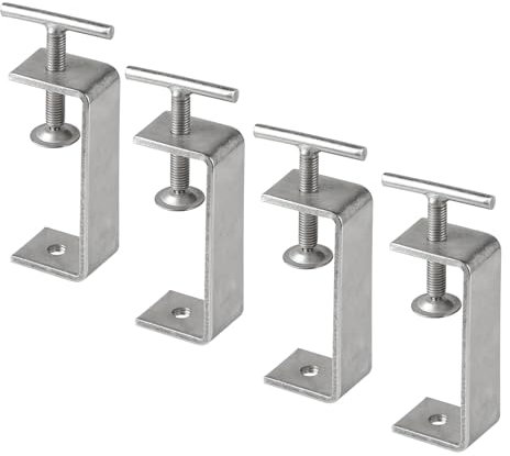 EXLECO 4er C Klemme Edelstahl C Zwingen 53-93mm Schraubklemme Einstellbar Kieferöffnungen Trägerklemme Fixierzange Tischklemme Trägerklammer Befestigungs Klemme für Schweißen Tischlerei Holzarbeiten