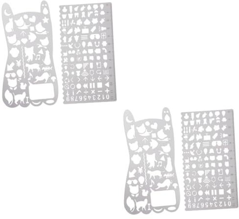 Lurrose 4stücke Schablonen Zeichenschablonen Für Kreative Projekte Mit Katzen Und Lebenselementen Für Scrapbooking Basteln Und Schulprojekte Wasserfest Und Langlebig