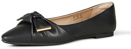 Amazon Essentials Bailarinas con Lazo Mujer, Negro, 35.5 EU