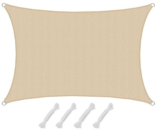 AMANKA Vela Rectangular 1x2 - Toldo Protección UV 90% - Sombra Pergola - Tela Solar Permeable - Lona Camping Piscina 4m