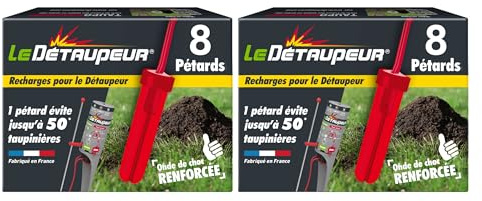 LE DETAUPEUR 16 Recharges Pour Piège Anti Taupes | Fonctionne Uniquement Avec Le Kit Complet DETAUPEUR - Utilisable Sous La Pluie & En Toute Sécurité - RECHARG8X2