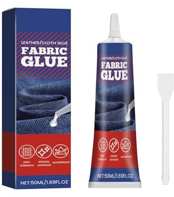 Lergas Textilkleber, 50ml Wasserfest, 24 Stunden Aushärtung, Mehrzweck für Textilien, Baumwolle, Flanell, Denim, Polyester (1 Stück)