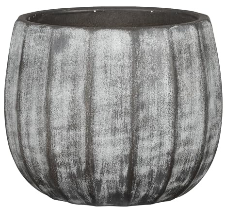 Scheurich Runa Blumentopf aus Keramik, Grau, Ø 22,57 cm, H 19,5 cm