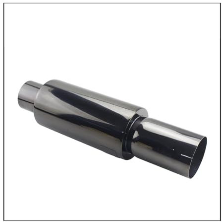 Auspuff Endrohr Auto-Auspuffrohr-Schalldämpfer Universal-Edelstahl-Auspuffanlagen Rennschalldämpfer 5,1 cm 6,3 cm Bis 7,6 cm Blau Silber Schalldämpfer(Titanium 51MM)
