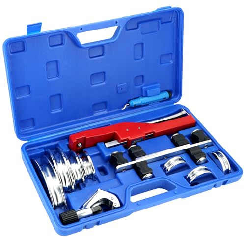 QWORK Tube Bender Kit 1/4–7/8 in – For Soft Copper & Aluminum Pipes in HVAC, Refrigeration & Heating