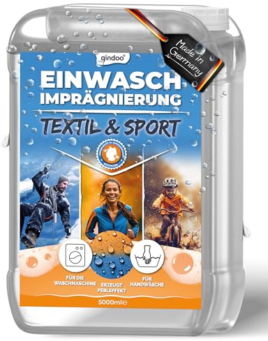 Qindoo Einwaschimprägnierung – Atmungsaktiv & wirkstark – Für Gore-Tex, Outdoor- & Funktionskleidung – Waschmaschinen- & Handwäsche geeignet, PFC-frei – Made in Germany