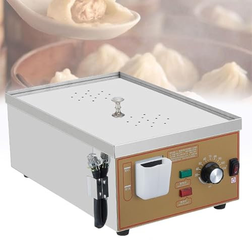 JJENXYYDS Horno para Calentar Bollos al Vapor, vaporera Comercial para cocinar Pan,máquina eléctrica para cocinar al Vapor con Alarma de ebullición en seco para Restaurante bufé en el hogar,Two-Hole