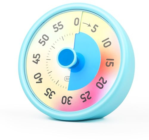 Timer Visivo per Bambini, 60 Minuti Countdown Timer Desktop per la Gestione del Tempo, per Aula Scuola Ufficio Cucina (Blu)