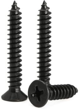 KELUBATU M3x35mm Carbon Steel Countersunk Screws 80PCS + 20 Anchors | Black Phillips Self-Tapping, for Furniture Repairing, Woodworking