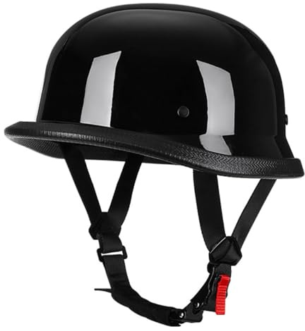 DIRERTYS Vintage Deutsche Motorrad Halbschalenhelm mit ECE, Moped Helm, Helm Motorrad, Chopper Helm, Jethelm Retro, stahlhelm motorradhelm, Roller Helm Herren mit Schnellverschlussschnallen
