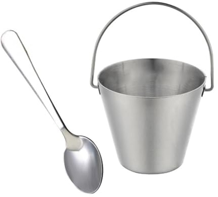 HEALLILY Piccolo secchio per uova in acciaio inox con portauovo sodo singolo resistente all'usura elegante da cucina e tavolo da pranzo contenitore