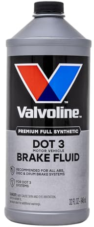 Valvoline DOT 3 Synthetic Brake Fluid with High Boiling Point, Corrosion Protection, Vapor Lock Resistance, Compatible with ABS, Disc and Drum Brake Systems, 32oz