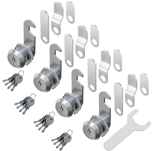 4 cerraduras para buzón, muebles, cerradura de cilindro, varios cilindros, cerradura para armario o armario con 4 llaves (40 mm)