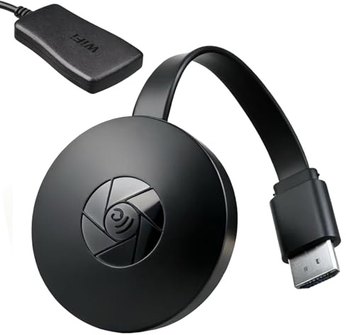 Adaptador HDMI Inalámbrico 1080P WiFi 2.4GHz, Dongle Miracast, Chromecast TV, Compatible con Airplay, DLNA, Android, iOS, Windows, Mac, Transmisión Multimedia para TV, Monitor y Proyector