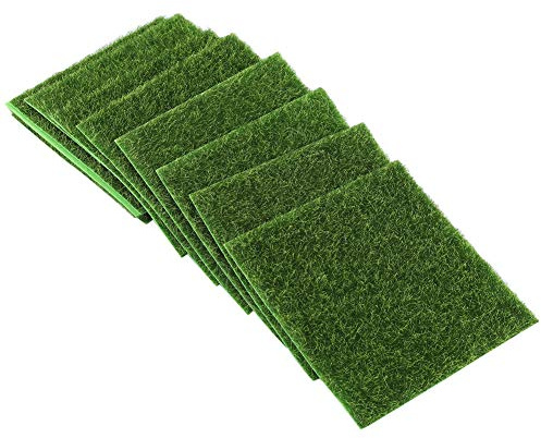 Agatige Artificial Grass Mat, 10 PCS Dog Grass Pee Pad Outdoor Indoor Potty Training Rug Fake Turf Patch Home Decor for Balcony Room and Pets Room 5.9 X 5.9inch