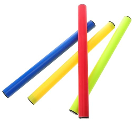 CIYODO 4 Pièces Bâtons de Relais Plastiques Légers Outils Course Relais pour Athlétisme Garçon Fille et Adultes Accessoires Sportifs Colorés pour Compétition Couleur