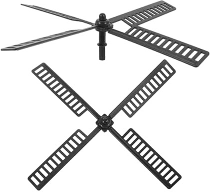 AMUSLESUR 2pcs Plastic Solar Windmill Blades Fade-resistant Rotating Replacement Leaves for Outdoor Garden Decor Interactive Lighthouse Windmill Accessories
