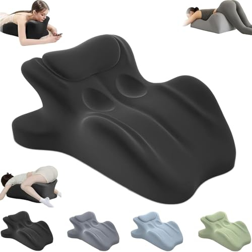 Couples Pillow, Memory Foam Intimacy Butt Pillow Cushion for Lumbar Support, 27° Lift Waterproof Posture Support Pillow for Home Bedroom (Black)