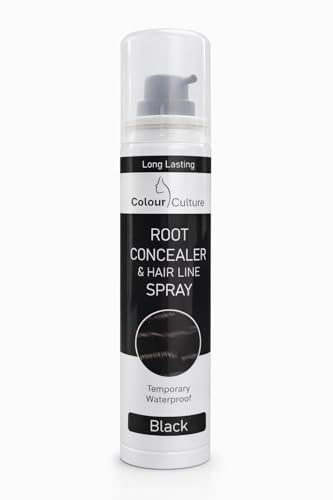 Colour Culture Root Concealer & Hair Line Spray, Black, Long Lasting, Temporary, Waterproof, 75ml