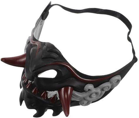 Toyvian Samurai Halbgesichtsmaske aus Kunststoff mit Elastischem Band Einzigartiges Design für Cosplay und Partys Vielseitig und Passend für Gesicht Verkleidungsmaske