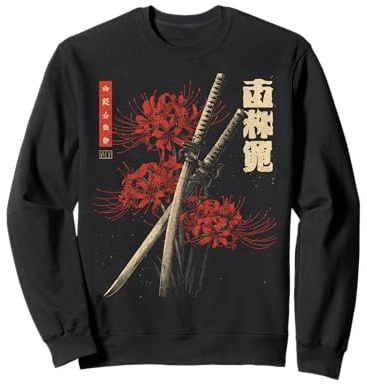 Katana Épée de lys araignée Rouge Anime Japonais Otaku Sweatshirt