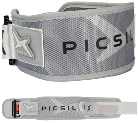 PICSIL Ceinture Lombaire, Support Musculation, Maillage 3D | Stabilise vos lombaires pour squats et soulevés. Noyau EVA rigide, maille 3D respirante et velcro haute sécurité.