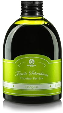 Octopus Fluids Füllhaltertinte Lindgrün, 250 ml Nachfüllflasche | Farbintensive Schreibtinte zum Nachfüllen, mit schönem Shading, für Füllfederhalter, Kalligrafiefeder und Glasfeder