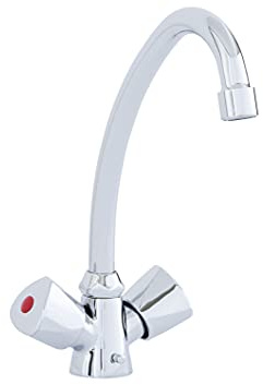 Thermoflow Niedrigdruck Zweigriffmischarmatur für Untertischspeicher/Stufenlose Temperaturregelung/mit Einlochsystem & Festanschluss / QMIX12N