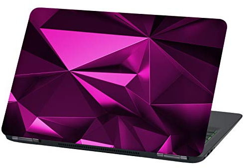 Laptop Folie Cover Abstrakt Klebefolie Notebook Aufkleber Schutzhülle selbstklebend Vinyl Skin Sticker (LP54 Polygon Pink, 17 Zoll)