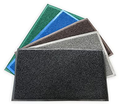 Suelosport Felpudo Entrada Casa de Rizo Rectangular Antideslizante, Alfombra Antideslizante para Exterior o Interior, Alfombrilla Lavable e Impermeable - 60 cm x 90 cm, Gris