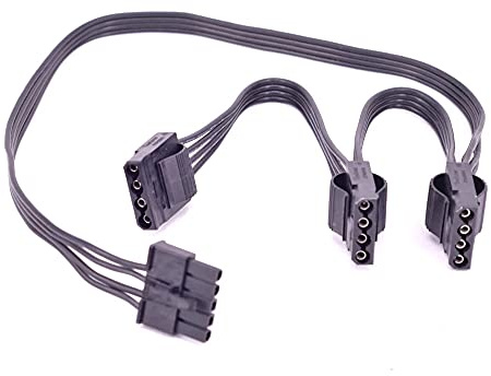 iHaospace Câble d'alimentation Molex 1 à 3 ports PSU 5 broches vers 4 broches pour Cooler Master G450M G550M G650M modulaire