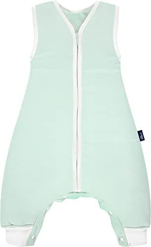 Alvi Sleep-Overall Baby Schlafsack mit Füßen Special Fabric Felpa Nap mint 90 cm aus 100% hochwertiger BIO-Baumwolle