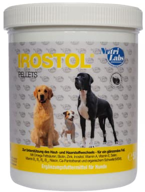 NutriLabs Irostol® Pellets für Hunde 500 g - Hunde Nahrungsergänzungsmittel mit MSM, Biotin & Omegafettsäuren - wichtige Hunde Vitamine & Hunde Mineralstoffe - Hunde Ergänzungsfutter