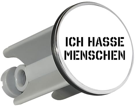 Huuraa Waschbeckenstöpsel Ich Hasse Menschen Geschenk 4cm für Waschbecken Abflussstopfen Ich Hasse Menschen Geschenkidee