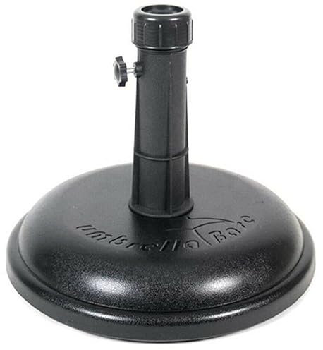 Rammento 16.4kg Concrete Umbrella Base Outdoor, Black | Weather-Resistant 40cm Balcony Parasol Base Weight | Patio Umbrella Stand for Poles 30-45mm | No Assembly Large Parasol Base for Garden Umbrella