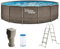 Summer Waves Frame Pool Komplettset | Rund 457x106 cm Braun | Aufstellpool Set | Gartenpool & Schwimmbecken inkl. Filterpumpe