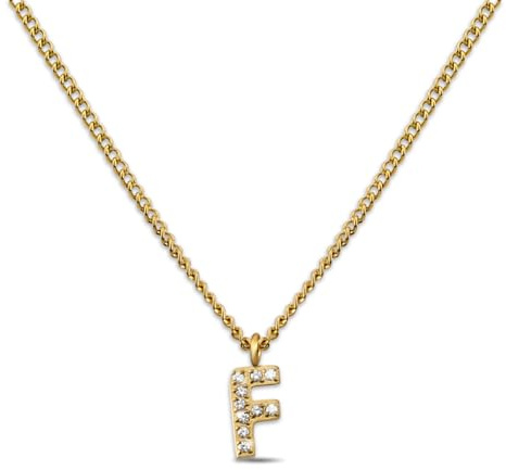 GD GOOD.designs Kette Buchstabe Gold für Damen | 18K vergoldete Halskette mit Zirkonia Initialien | Goldene 316L Edelstahl Buchstabenkette