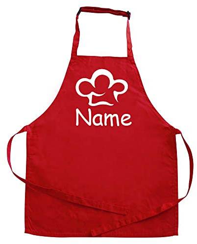 Elefantasie Personalisierte Kinderschürze mit Name, Kochschürze für Backen, Kochen, Geschenkidee für Kinder ab 3 Jahre Motiv Kochmütze